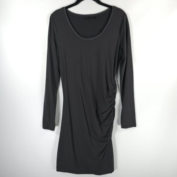 ATHLETA PIMA COTTON Blend Carefree Long Sleeve Ruched Side Sheath Dress SMALL - Picture 4 of 11
